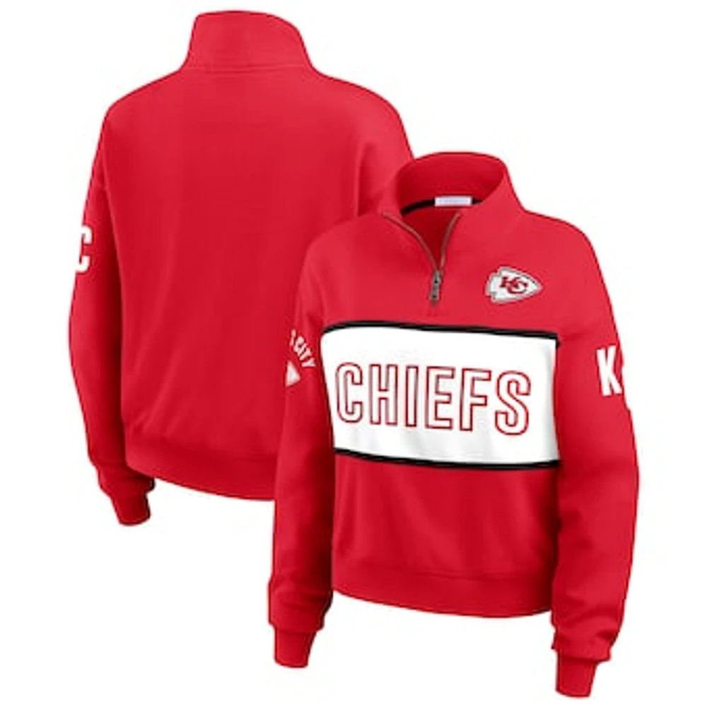 Women's WEAR by Erin Andrews Red Kansas City Chiefs Quarter-Zip Jacket