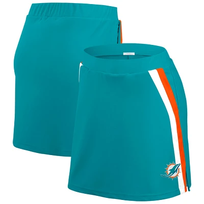 Women's WEAR by Erin Andrews Aqua Miami Dolphins Stripe Skort