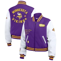 Women's WEAR by Erin Andrews  Purple/White Minnesota Vikings Varsity Full-Zip Jacket