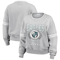 Women's WEAR by Erin Andrews Heather Gray Philadelphia Eagles Pullover Sweatshirt