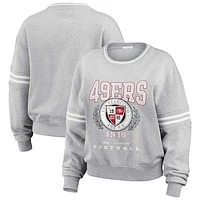 Women's WEAR by Erin Andrews Heather Gray San Francisco 49ers Cropped Pullover Sweatshirt