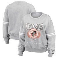 Women's WEAR by Erin Andrews Heather Gray Cincinnati Bengals Pullover Sweatshirt