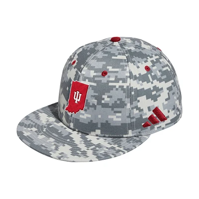 Men's adidas  Camo Indiana Hoosiers On-Field Fitted Baseball Hat