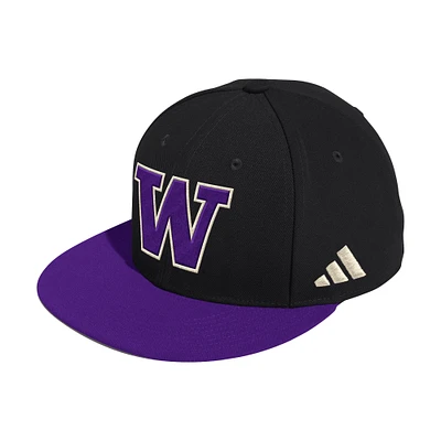 Men's adidas  Black Washington Huskies On-Field Fitted Baseball Hat
