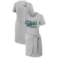 Women's WEAR by Erin Andrews Heather Gray Seattle Seahawks  Knotted T-Shirt Dress