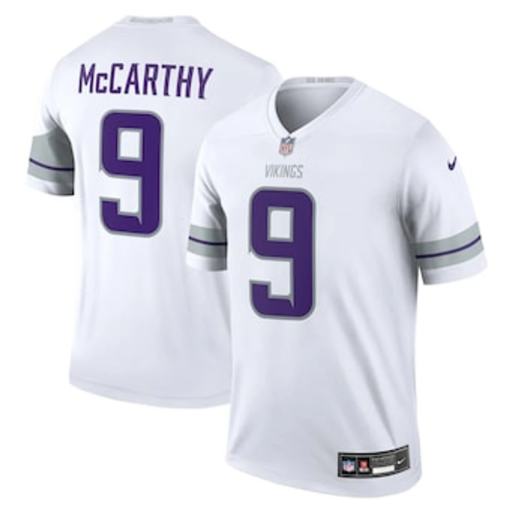 Men's Nike J.J. McCarthy White Minnesota Vikings Alternate Legend Player Performance Top