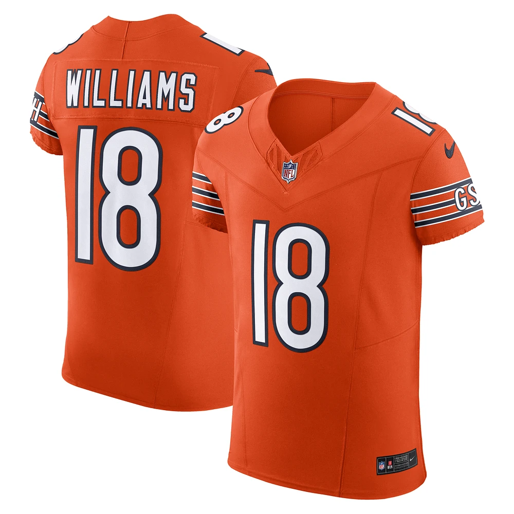 Men's Nike Caleb Williams Orange Chicago Bears Alternate Vapor F.U.S.E. Elite Jersey