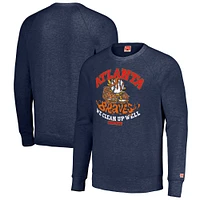 Unisex MLB x Guy Fieri’s Flavortown  Navy Atlanta Braves Tri-Blend Pullover Sweatshirt