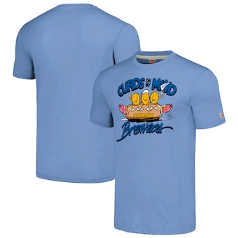 Unisex MLB x Guy Fieri’s Flavortown  Light Blue Milwaukee Brewers Tri-Blend T-Shirt