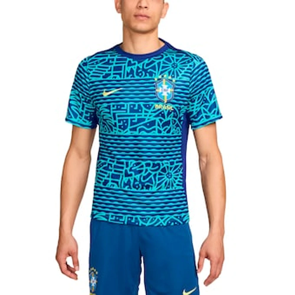 Men's Nike  Teal Brazil National Team 2024 Academy Pro Pre-Match Jersey