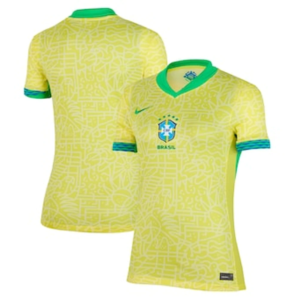 Women's Nike  Yellow Brazil National Team 2024 Home Replica Jersey