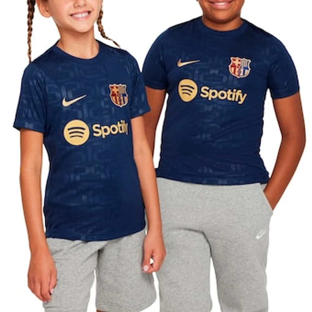 Youth Nike Navy Barcelona 2024/25 Pre-Match Top