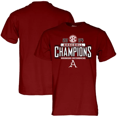 Unisex Blue 84 Cardinal Arkansas Razorbacks 2024 SEC West Baseball Regular Season Champions Locker Room T-Shirt