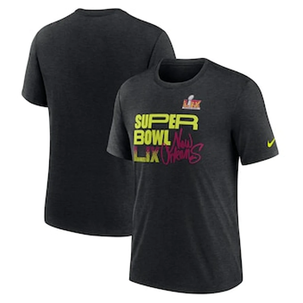 Men's Nike Black Super Bowl Merchandise LIX Tri-Blend T-Shirt