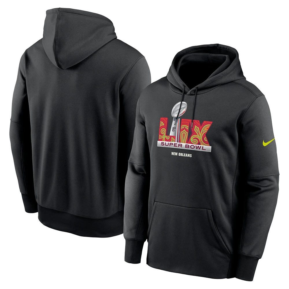 Men's Nike Black Super Bowl LIX Performance Pullover Hoodie