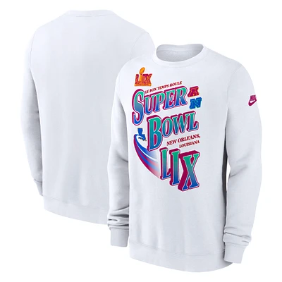 Men's Nike White Super Bowl LIX Club Pullover Sweatshirt