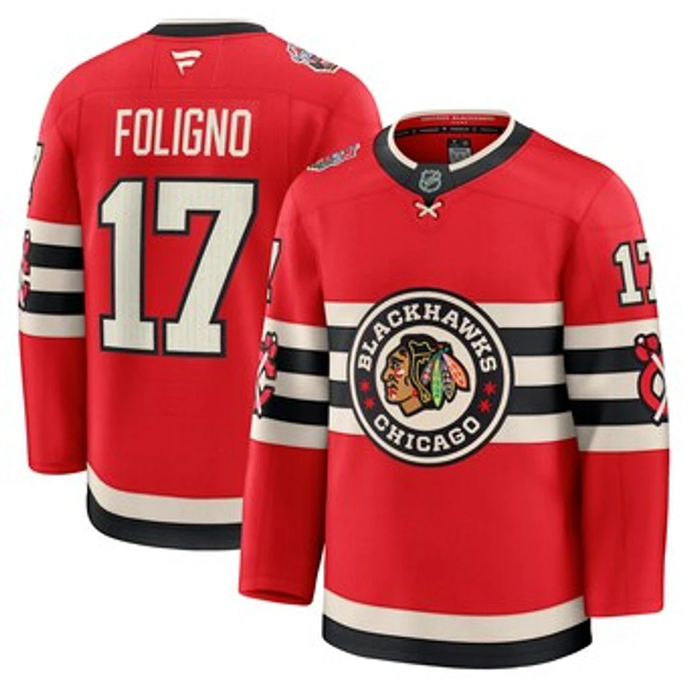 Men's Fanatics Nick Foligno Red Chicago Blackhawks 2025 NHL Winter Classic Premium Player Jersey