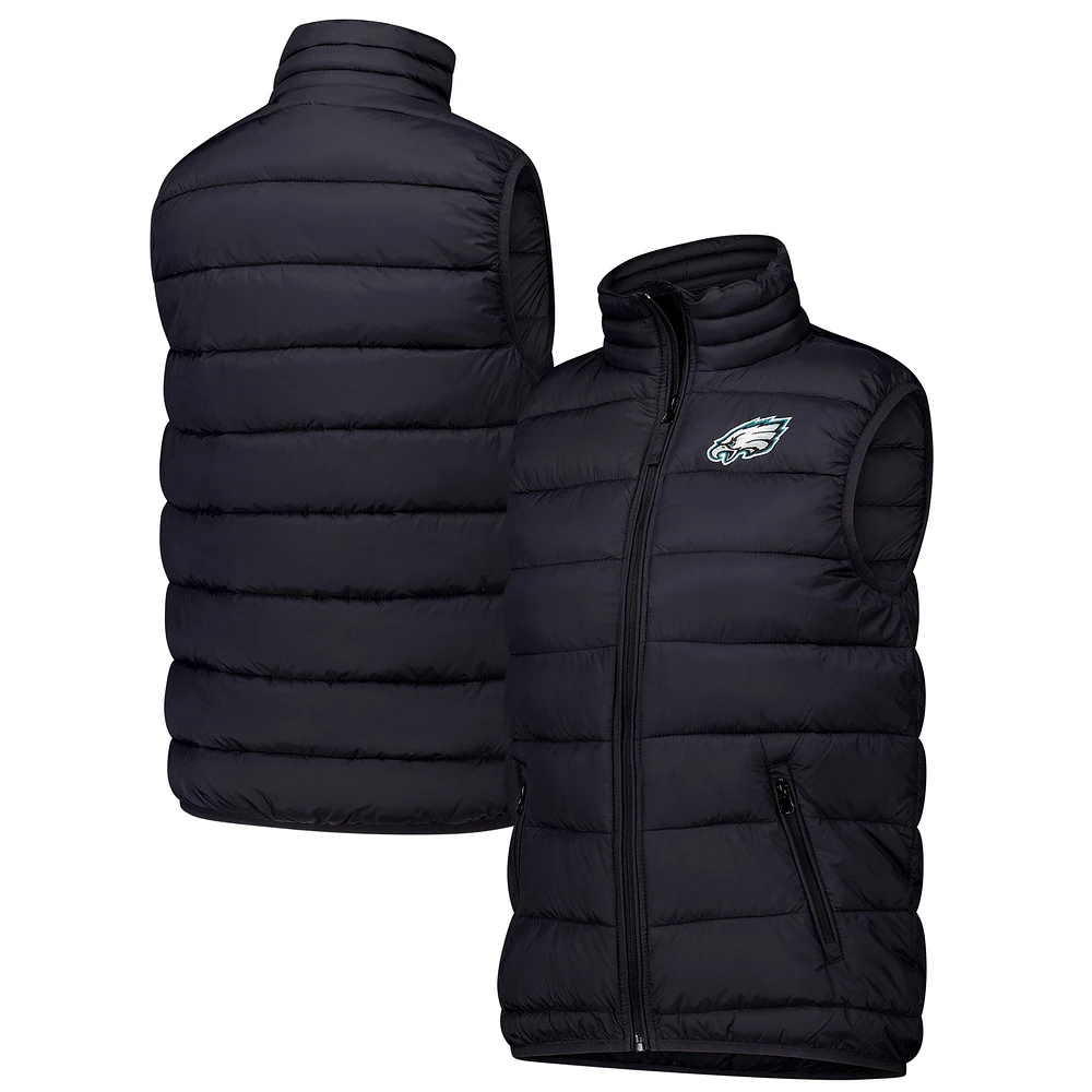 Women's  Dunbrooke Black Philadelphia Eagles Alberta Full-Zip Vest