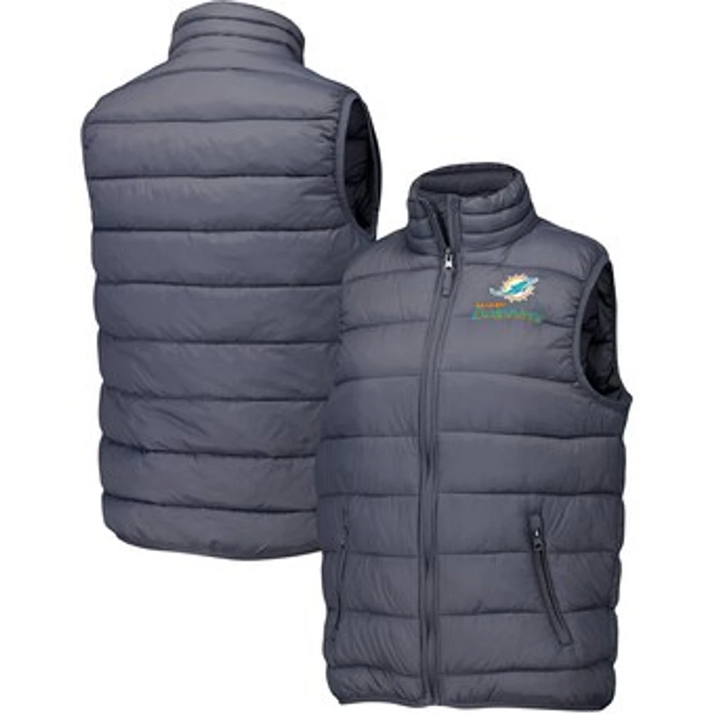 Women's  Dunbrooke Charcoal Miami Dolphins Alberta Full-Zip Vest