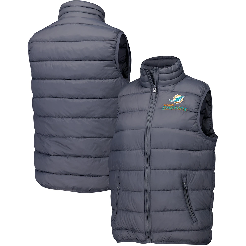 Women's  Dunbrooke Charcoal Miami Dolphins Alberta Full-Zip Vest