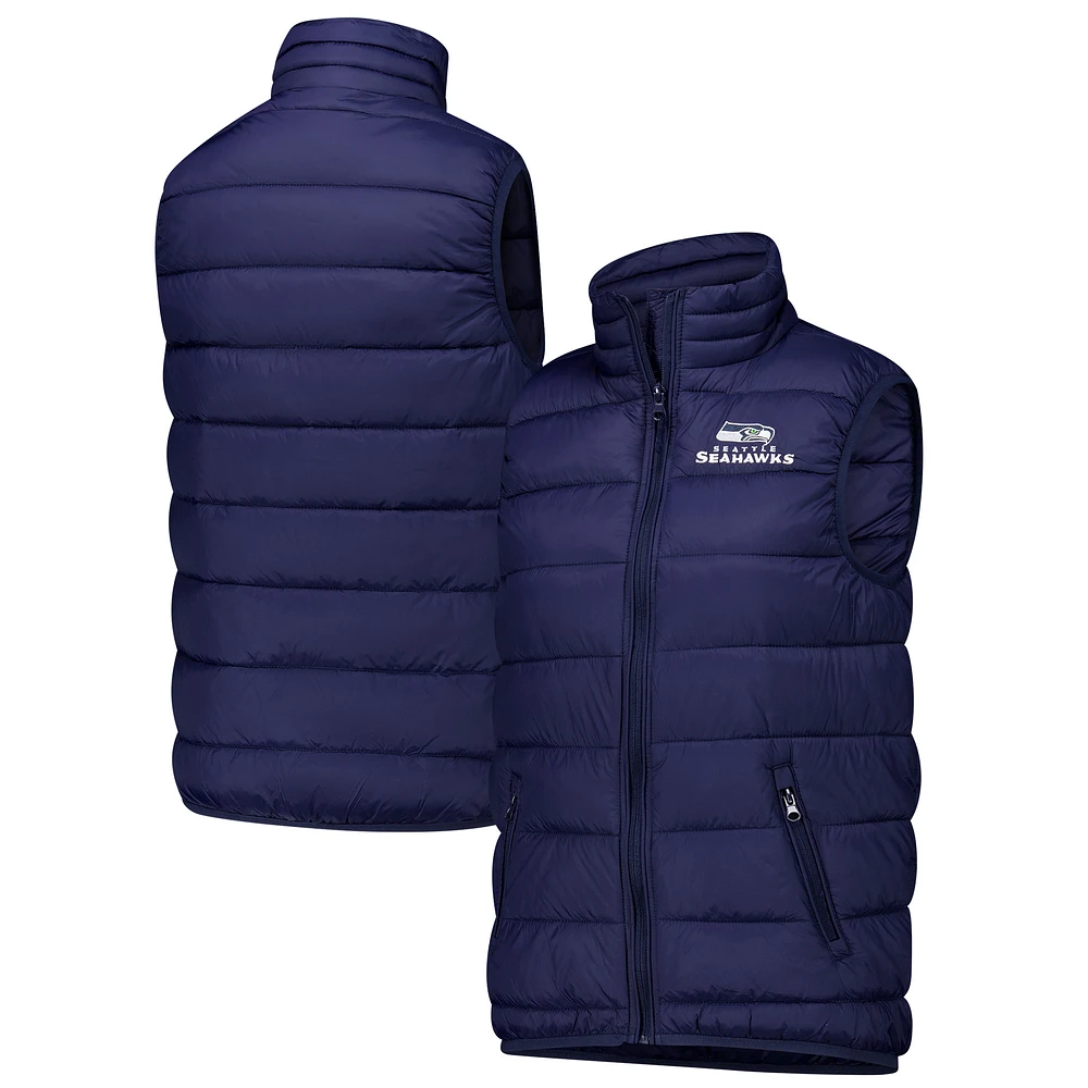 Women's  Dunbrooke College Navy Seattle Seahawks Alberta Full-Zip Vest