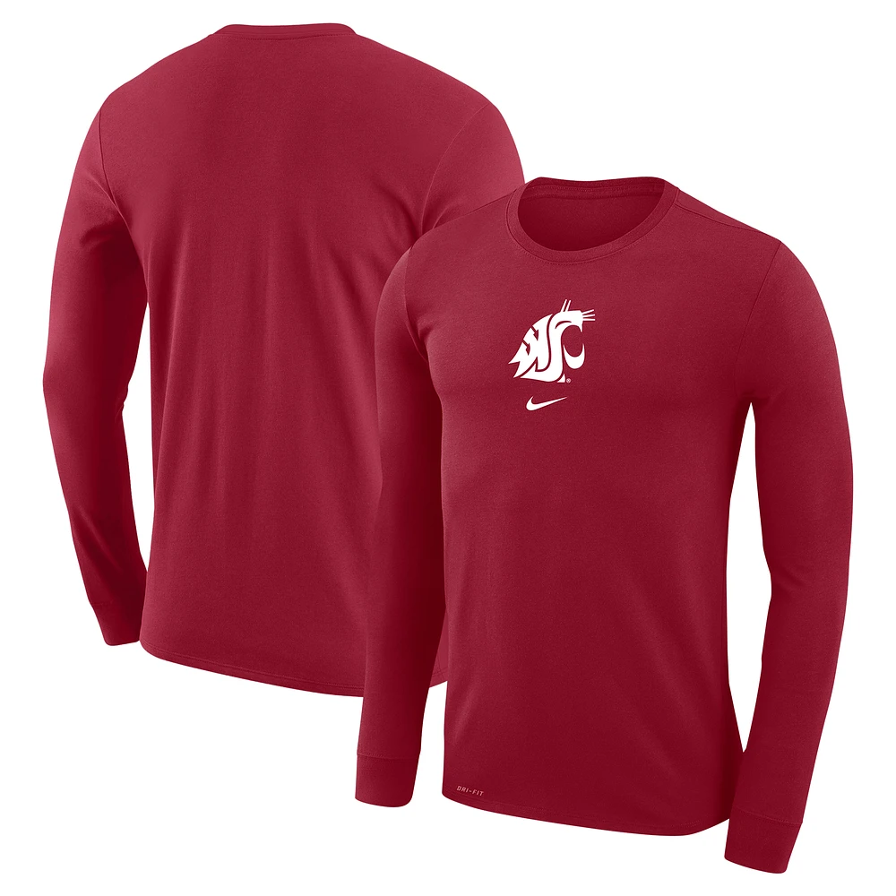 Men's Nike  Crimson Washington State Cougars Basketball Shootaround Long Sleeve T-Shirt