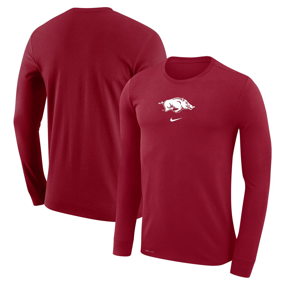 Men's Nike  Crimson Arkansas Razorbacks Basketball Shootaround Long Sleeve T-Shirt