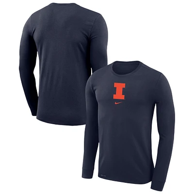 Men's Nike  Navy Illinois Fighting Illini Basketball Shootaround Long Sleeve T-Shirt