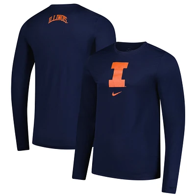 Men's Nike  Navy Illinois Fighting Illini Basketball Shootaround Long Sleeve T-Shirt