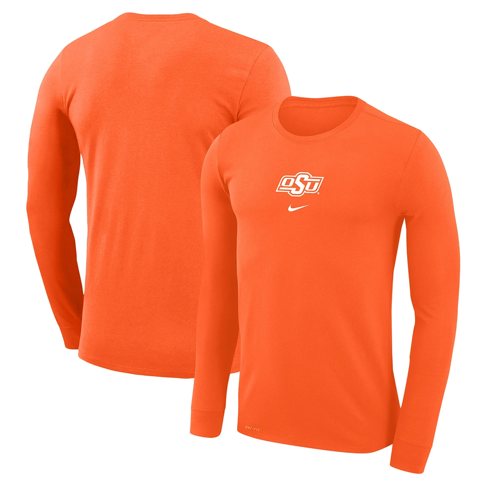 Men's Nike  Orange Oklahoma State Cowboys Basketball Shootaround Long Sleeve T-Shirt