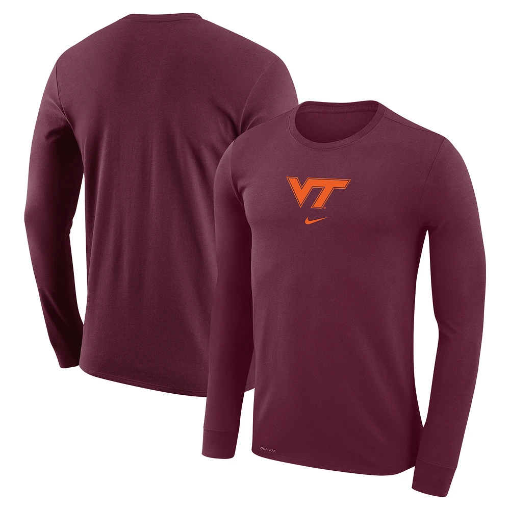 Men's Nike  Maroon Virginia Tech Hokies Basketball Shootaround Long Sleeve T-Shirt