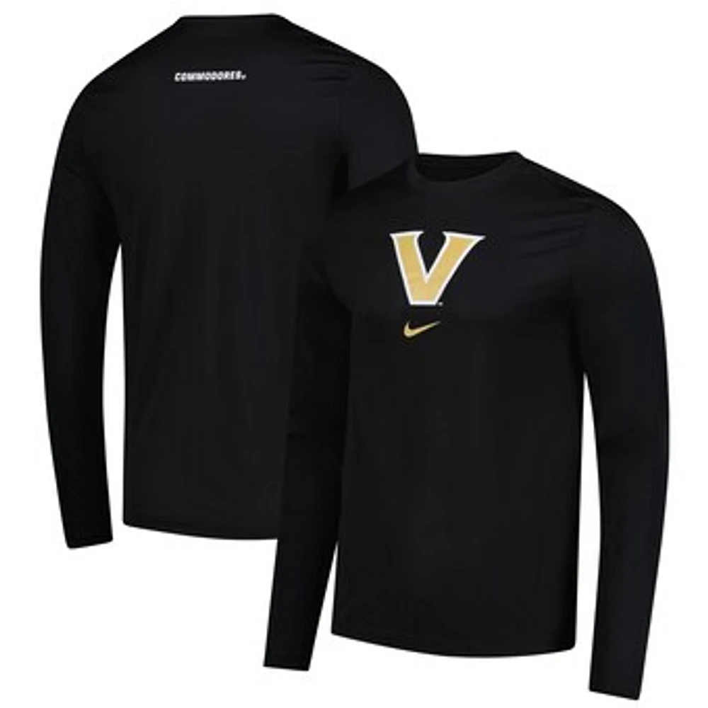 Men's Nike  Black Vanderbilt Commodores Basketball Shootaround Long Sleeve T-Shirt