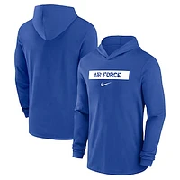 Men's Nike Royal Air Force Falcons 2024 Sideline Performance Long Sleeve Hoodie Top