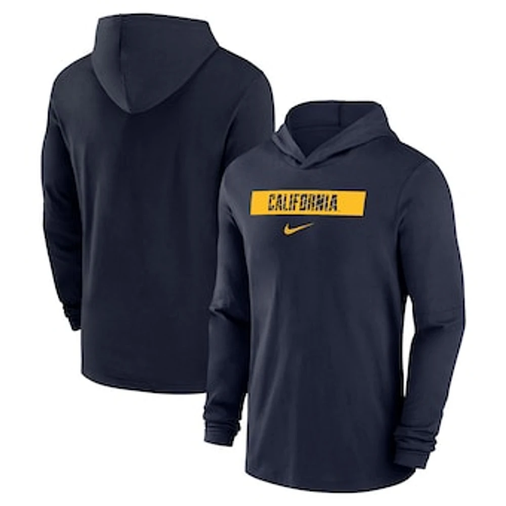 Men's Nike Navy Cal Bears 2024 Sideline Performance Long Sleeve Hoodie Top