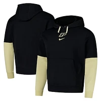 Men's Nike Black Purdue Boilermakers 2024 Sideline Club Fleece Pullover Hoodie