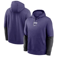 Men's Nike Purple TCU Horned Frogs 2024 Sideline Club Fleece Pullover Hoodie