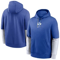 Men's Nike Royal BYU Cougars 2024 Sideline Club Fleece Pullover Hoodie