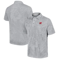 Men's Tommy Bahama  Grey Wisconsin Badgers Sport Santiago Paradise Polo