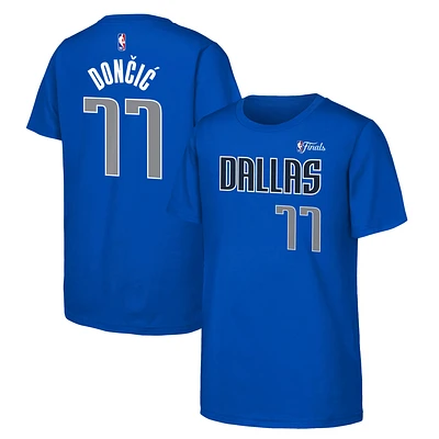 Youth Luka Dončić Navy Dallas Mavericks 2024 NBA Finals Name & Number T-Shirt