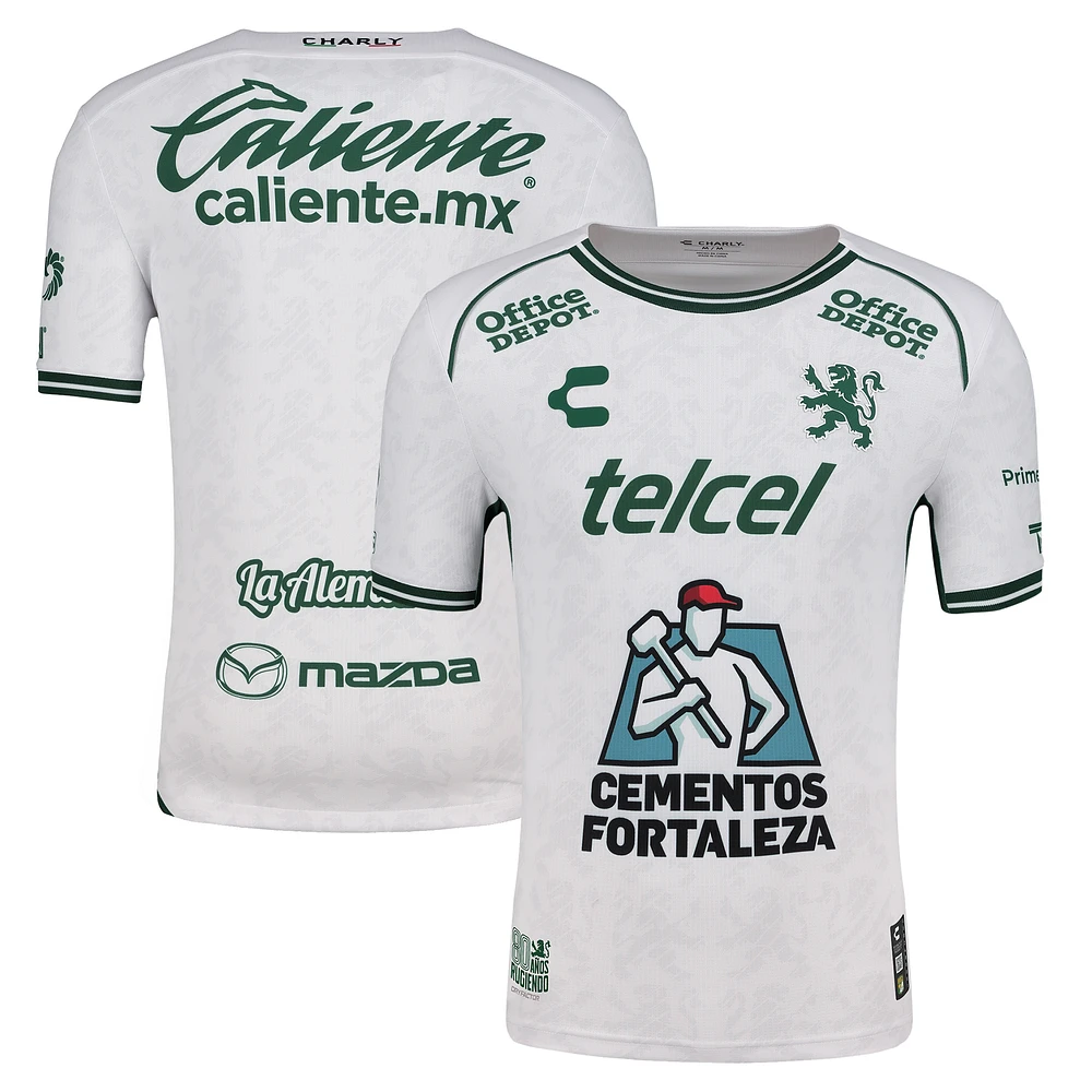 Men's Charly White/Green Club Leon 2024/25 Away Authentic Jersey