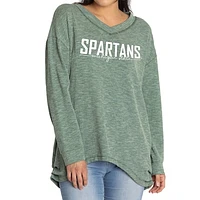 Women's Green Michigan State Spartans Bailey V-Neck Tri-Blend Tunic