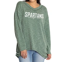 Women's Green Michigan State Spartans Bailey V-Neck Tri-Blend Tunic