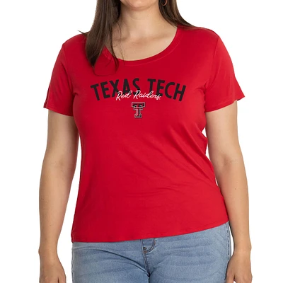 Women's Red Texas Tech Raiders Scarlet Scoop Neck T-Shirt