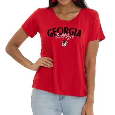 Women's Red Georgia Bulldogs Scarlet Scoop Neck T-Shirt