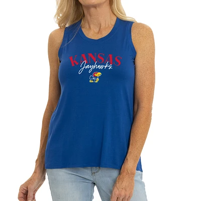 Women's Royal Kansas Jayhawks Hannah High Neck Tank Top