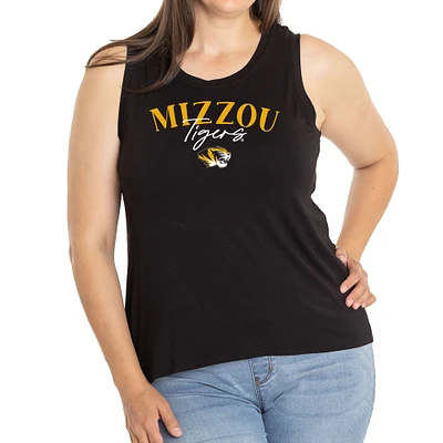 Women's Black Missouri Tigers Hannah High Neck Tank Top