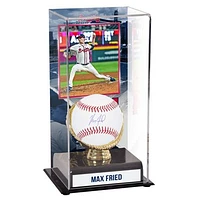 Max Fried Atlanta Braves Autographed Baseball and Sublimated Gold Glove Display Case with Image