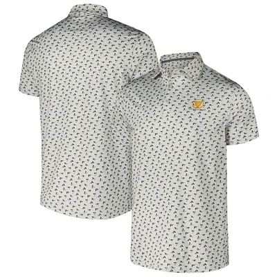 Men's Gray Barstool Golf x Presidents Cup Flying V Printed Polo