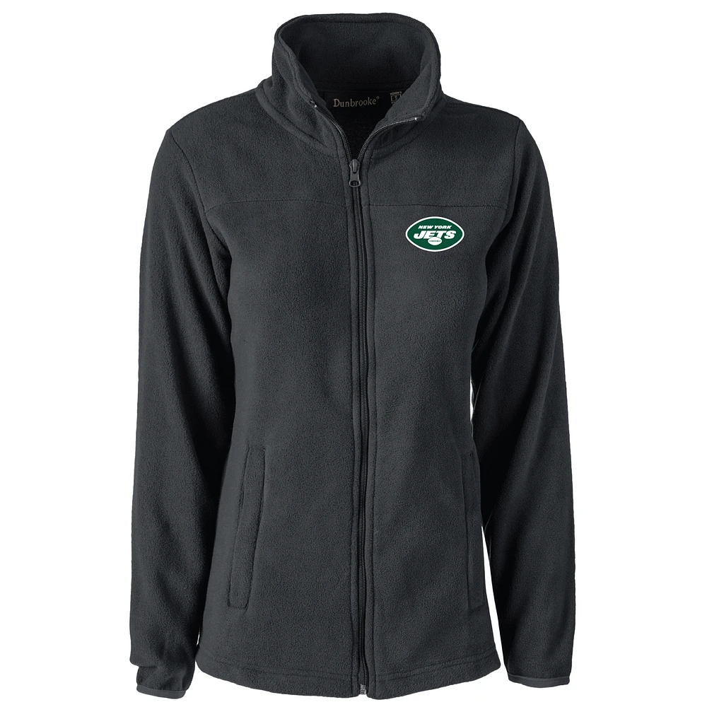 Women's Dunbrooke Black New York Jets Hayden Polar Fleece Full-Zip Jacket