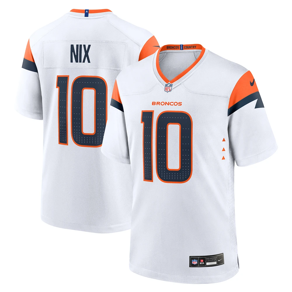 Men's Nike Bo Nix  White Denver Broncos Game Jersey